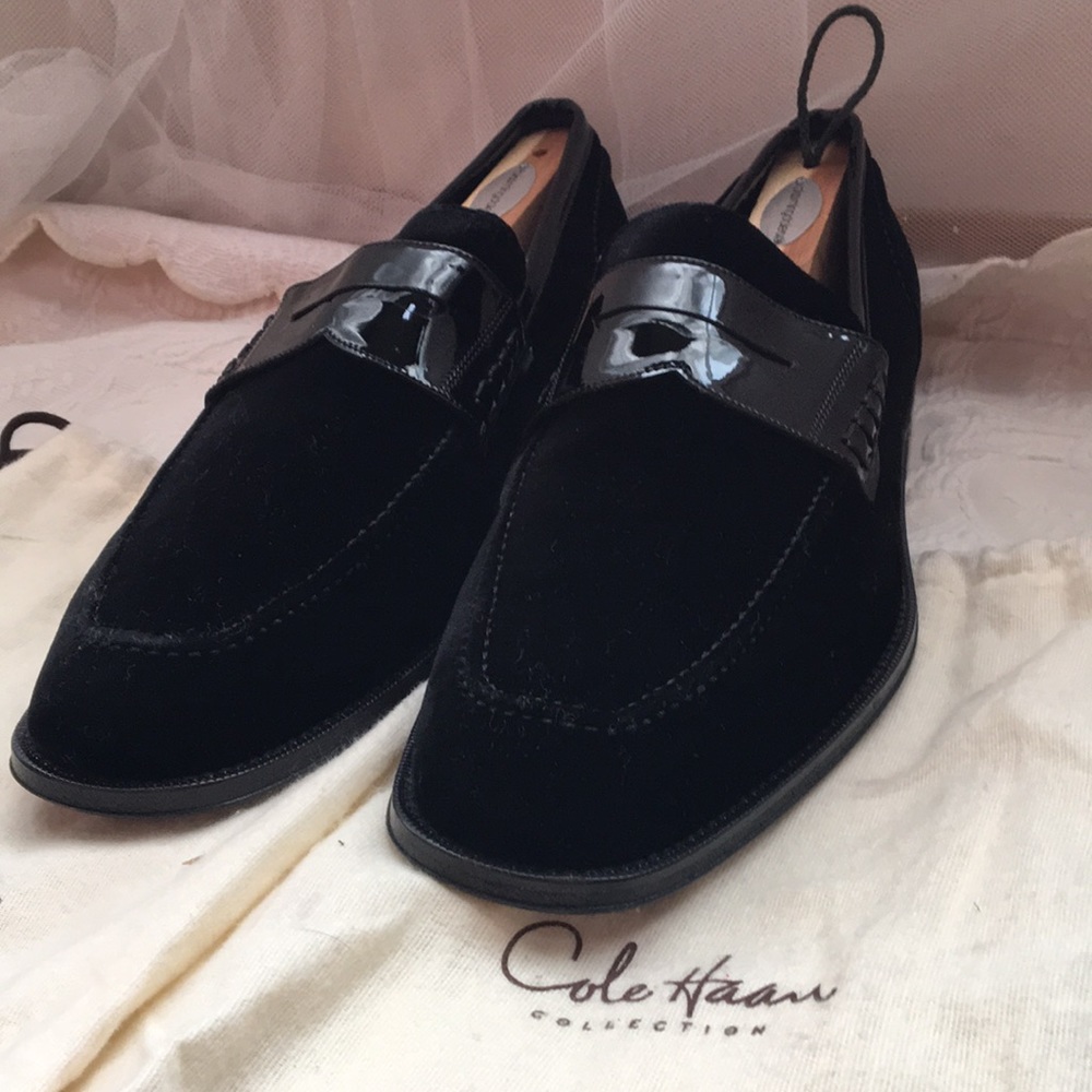 Cole Haan Leather & Velvet Loafer Slip-ons